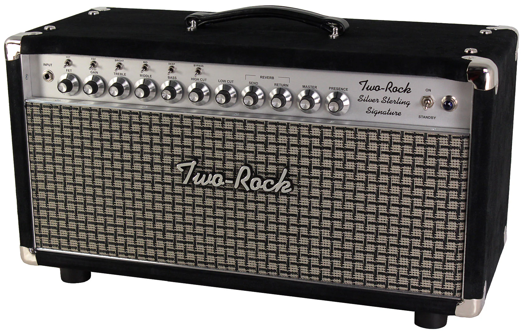 Two-Rock Silver Sterling Signature 150/75 Head, 2x12 SSS Cab, Black Suede - Image 3