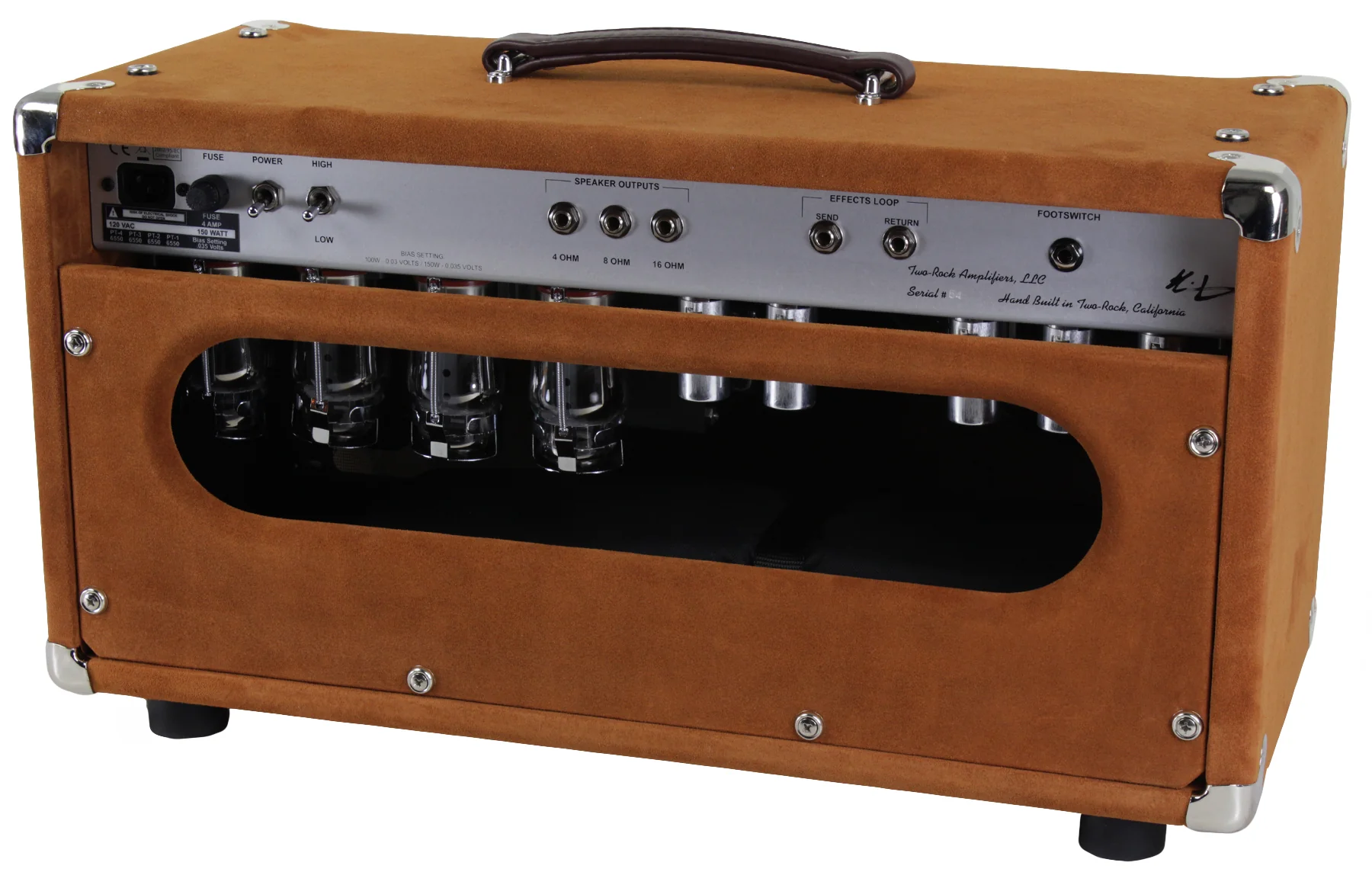 Two-Rock Silver Sterling Signature 150/75 Head/Cab, Golden Brown Suede, Diamond Grille - Image 3