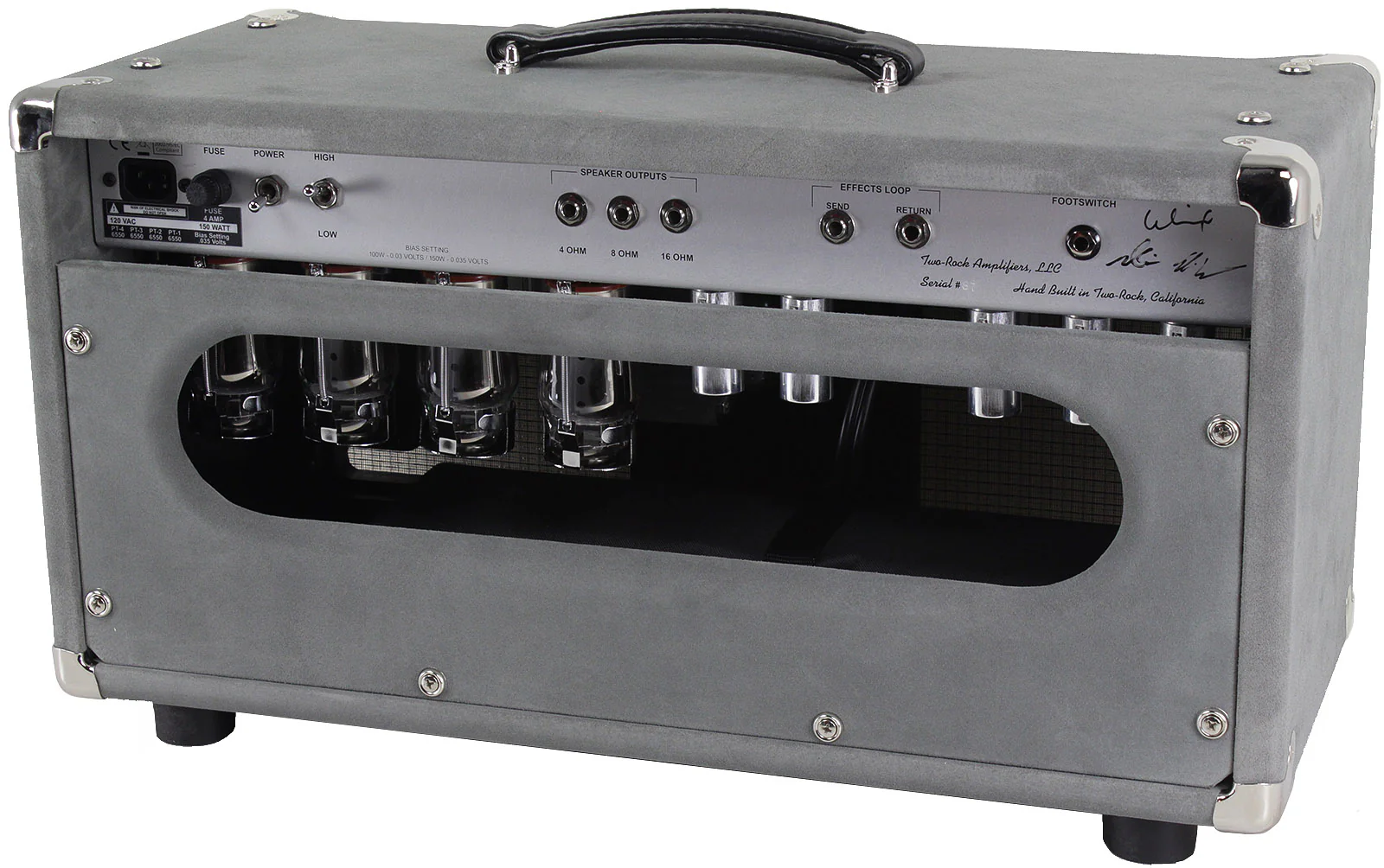 Two-Rock Silver Sterling Signature 150/75 Head, 2x12 SSS Vertical Cab, Silver Suede - Image 8
