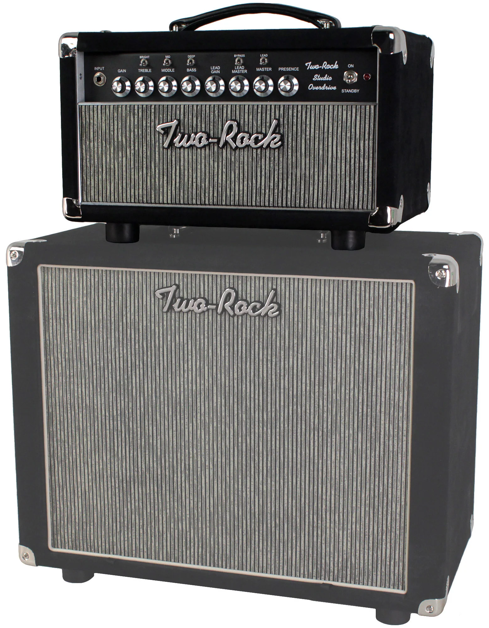 Two-Rock Studio Overdrive Head, Black Suede, Pinstripe Grille - Image 4