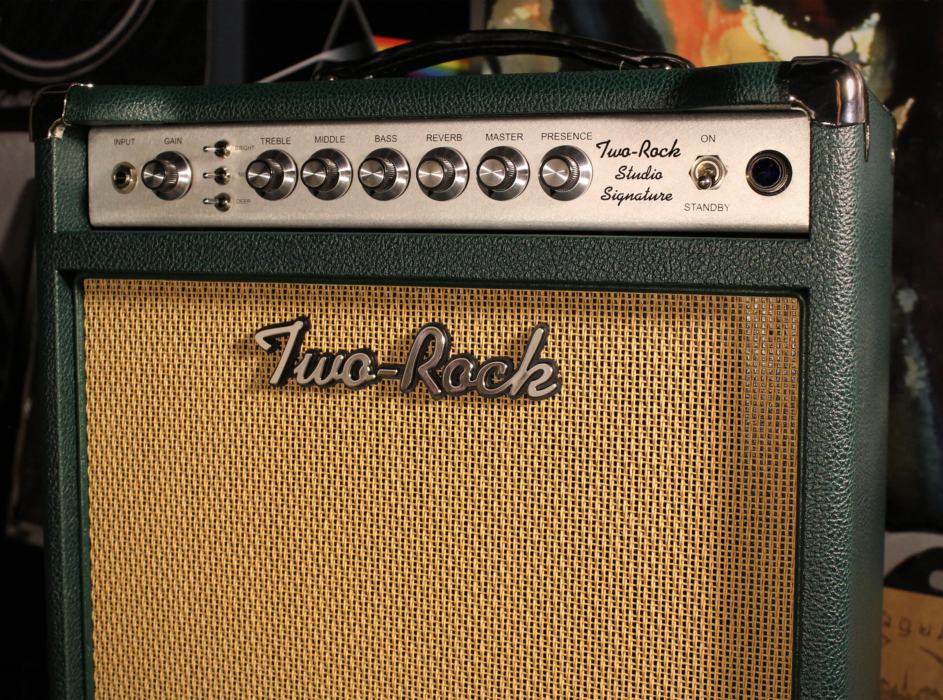 Two-Rock Studio Signature 1x12 Combo Amp, British Racing Green, Cane, Silverface - Image 4