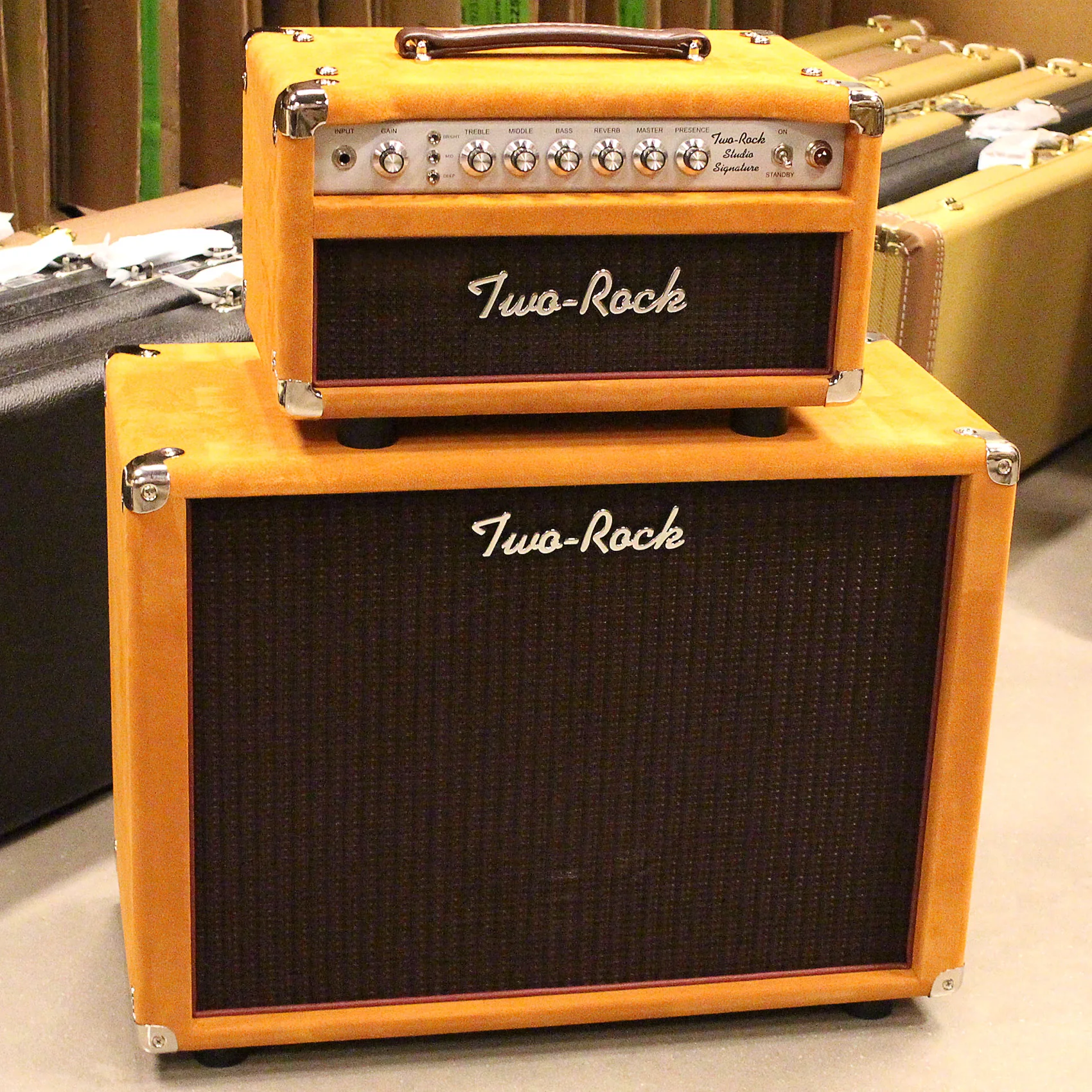 Two-Rock Studio Signature Head, 1x12 Cab, Golden Brown Suede, Oxblood - Image 8