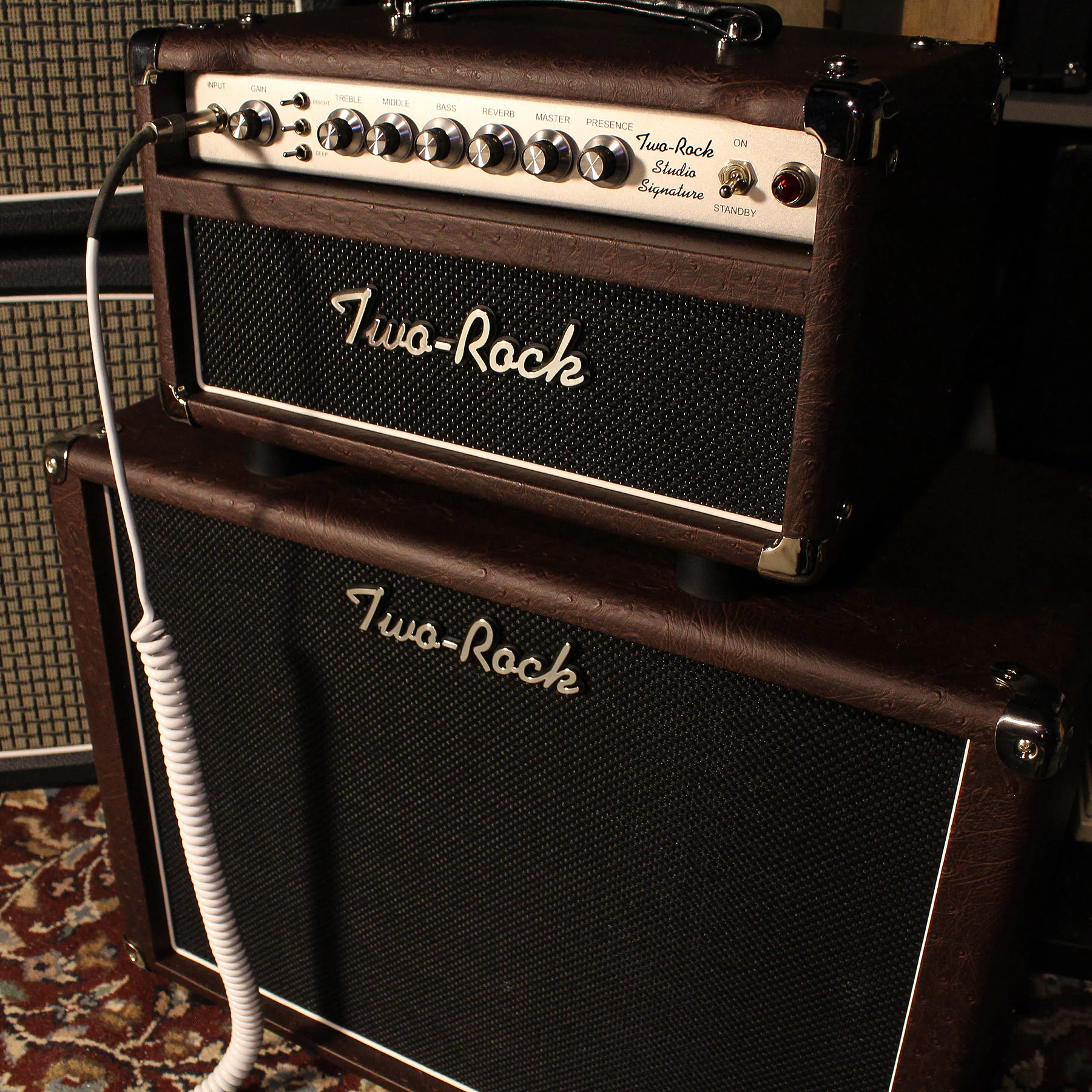 Two-Rock Studio Signature Head, 1x12 Cab, Brown Ostrich, Silverface - Image 6