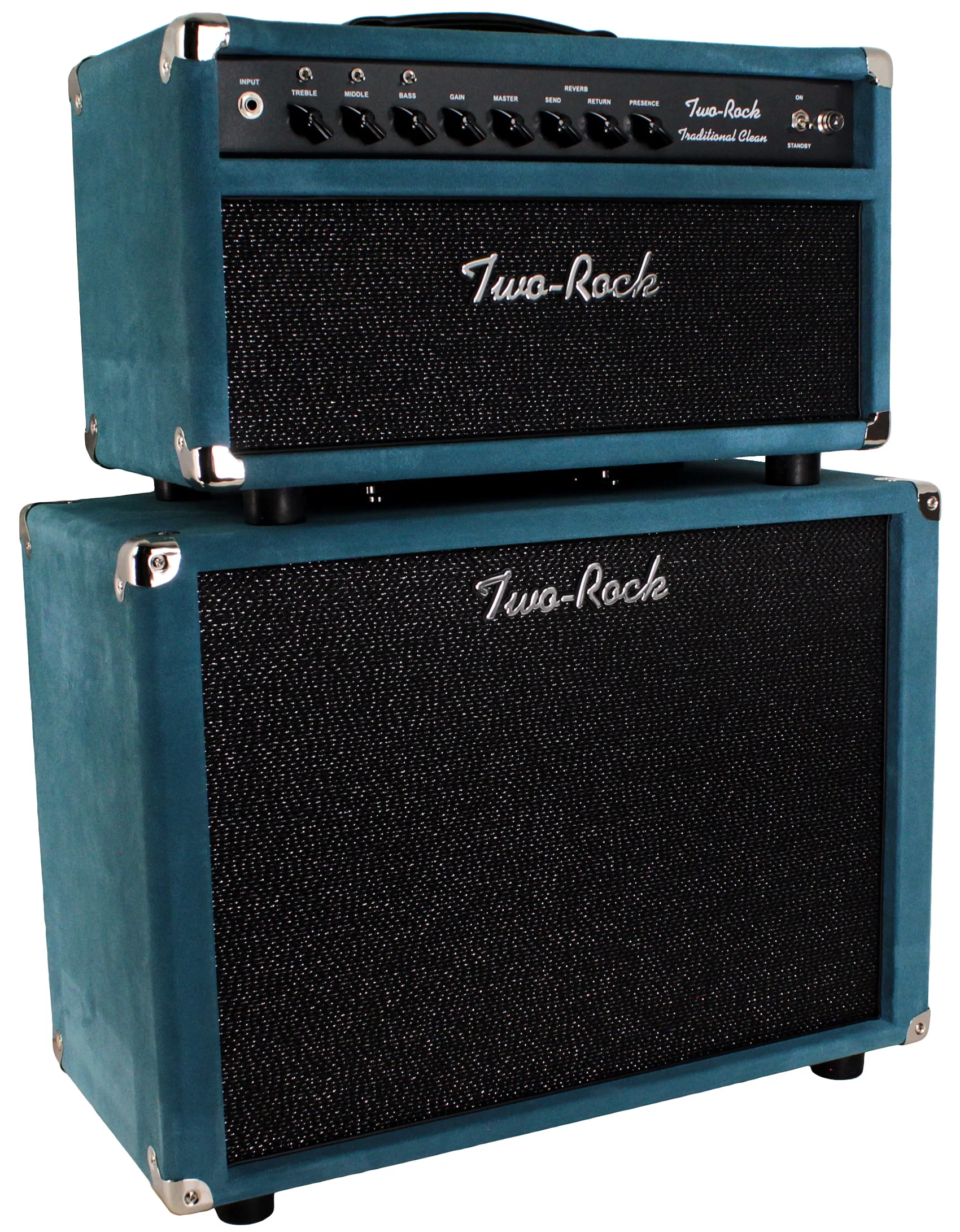 Two-Rock Traditional Clean 100/50 Head, 1x12 Cab, Blue Suede - Image 6