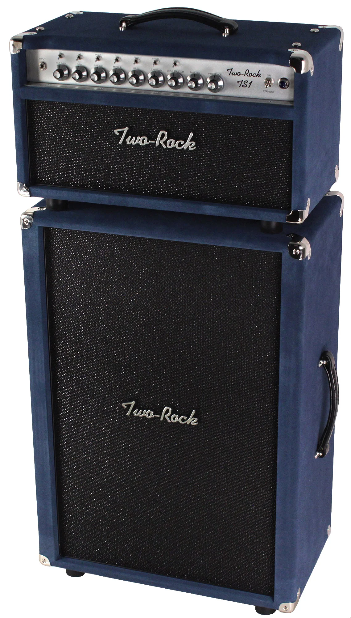 Two-Rock TS1 Tone Secret 100/50 Watt Head, 2x12 Cab, Navy Suede - Image 4