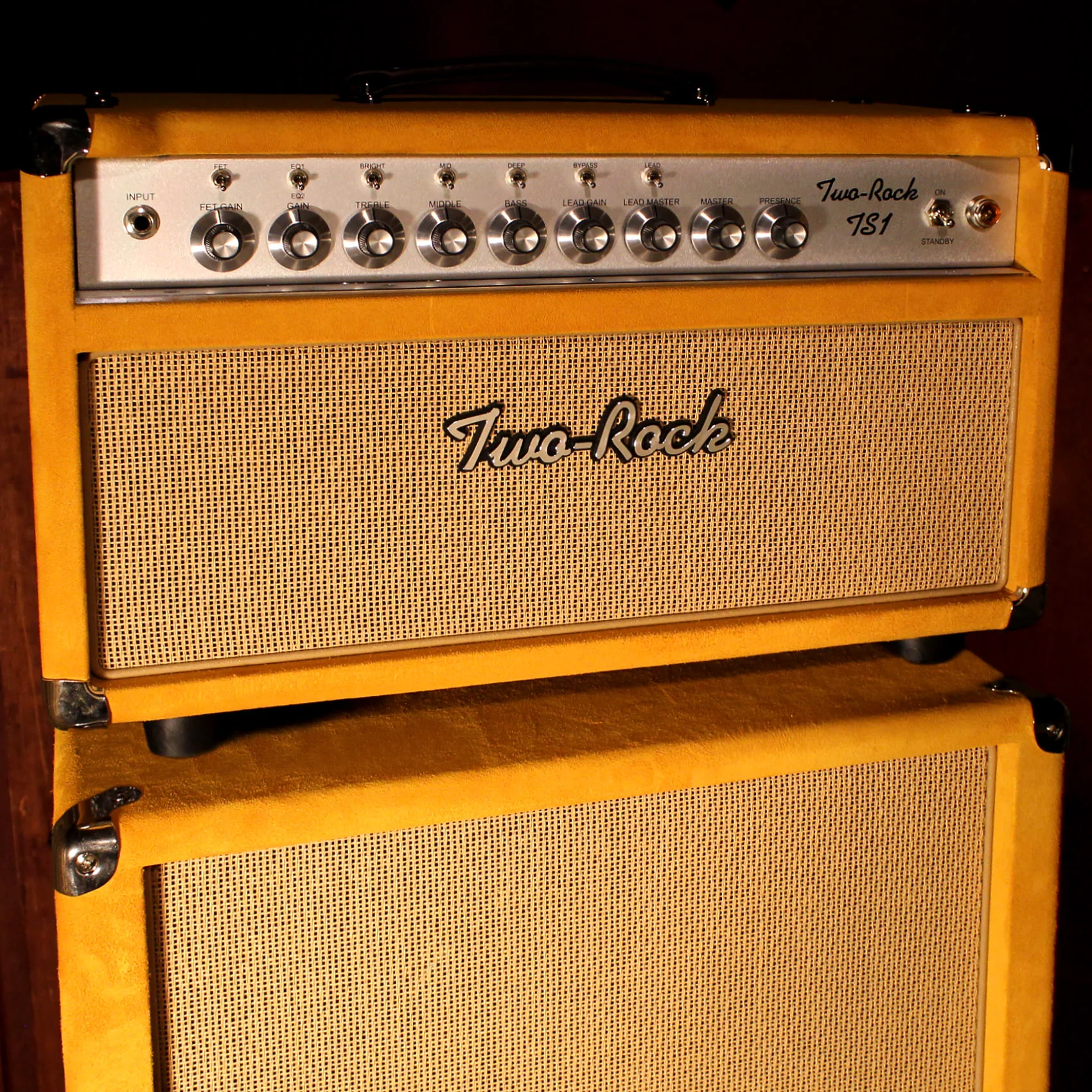 Two-Rock TS1 Tone Secret 100/50 Watt Head, 2x12 Cab, Gold Suede - Image 7