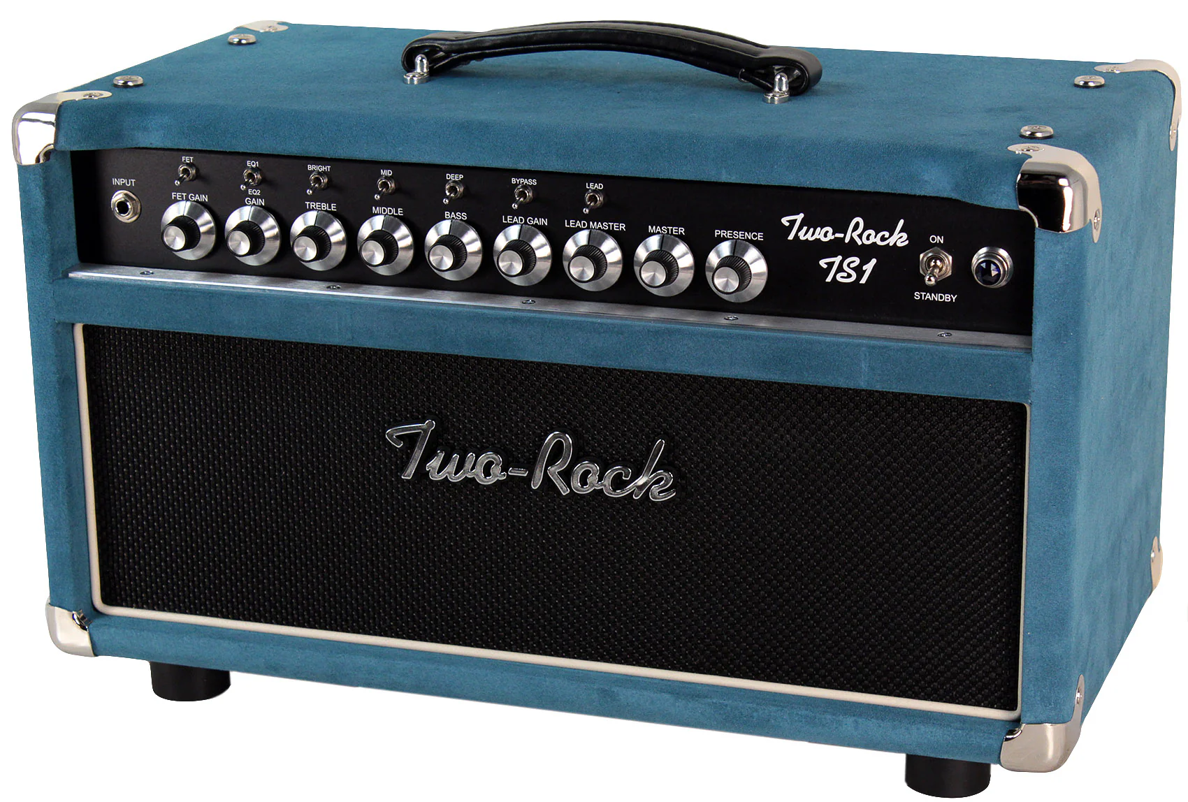 Two-Rock TS1 Tone Secret 50 Watt Head, 2x12 Cab, Blue Suede - Image 4