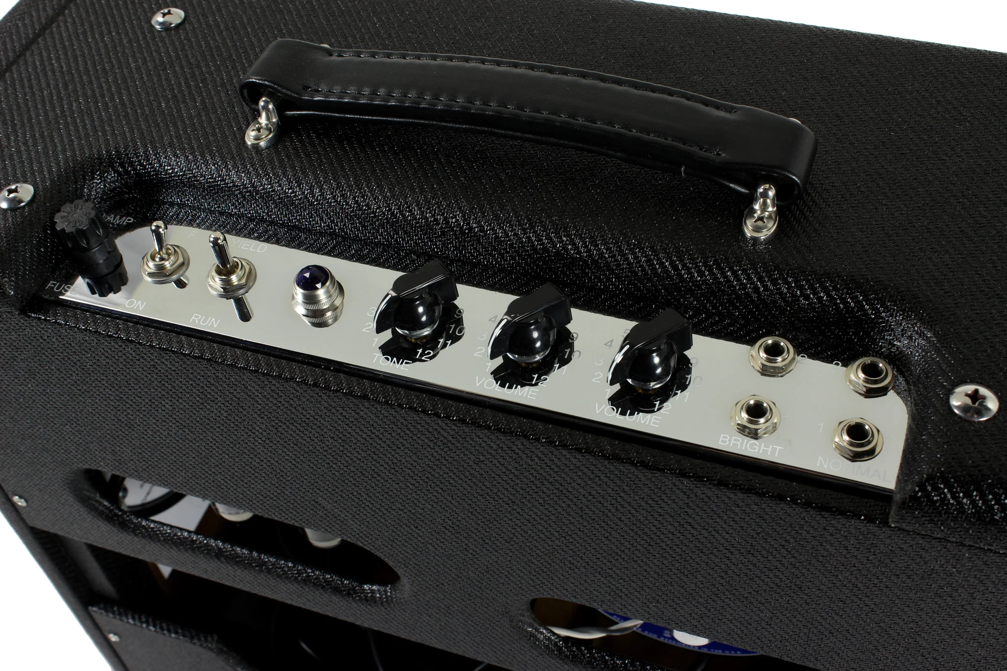 Victoria Amplifier 20112 1x12 Combo, Black Tweed, Aged Silver Grille, Half Power Switch - Image 3