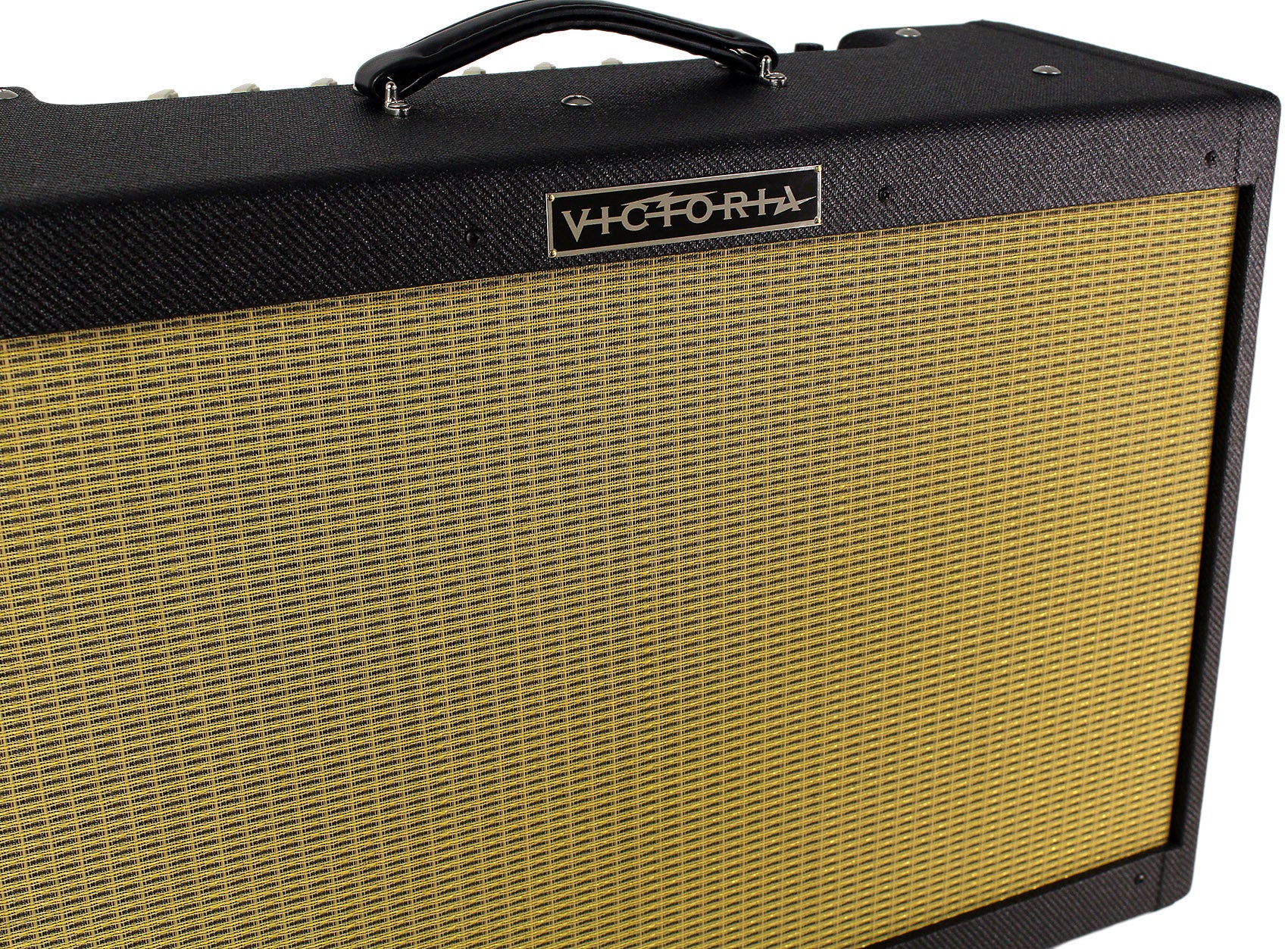 Victoria Amplifier Victorilux 2x12 Combo, Black Tweed, Half-Power Switch - Image 3