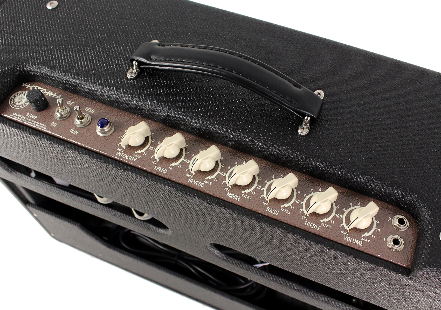 Victoria Amplifier Victorilux 2x12 Combo, Black Tweed, Half-Power Switch - Image 4