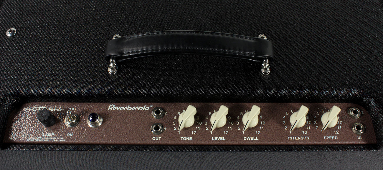 Victoria Amps Reverberato Reverb / Vibrato, Black Lacquered Tweed - B-Stock - Image 4