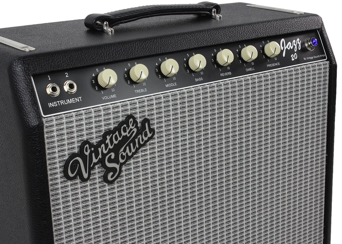 Vintage Sound Jazz 20 1x12 Combo Amp, Black, Silver Grille - Image 3