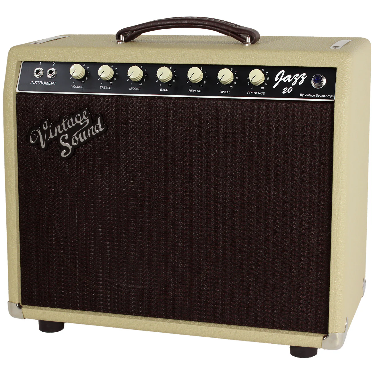 Vintage Sound Jazz 20 1x12 Combo Amp, Blonde, Oxblood