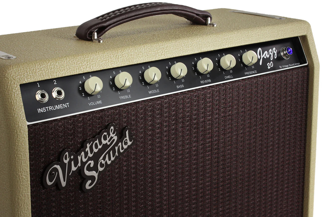 Vintage Sound Jazz 20 1x12 Combo Amp, Blonde, Oxblood - Image 2