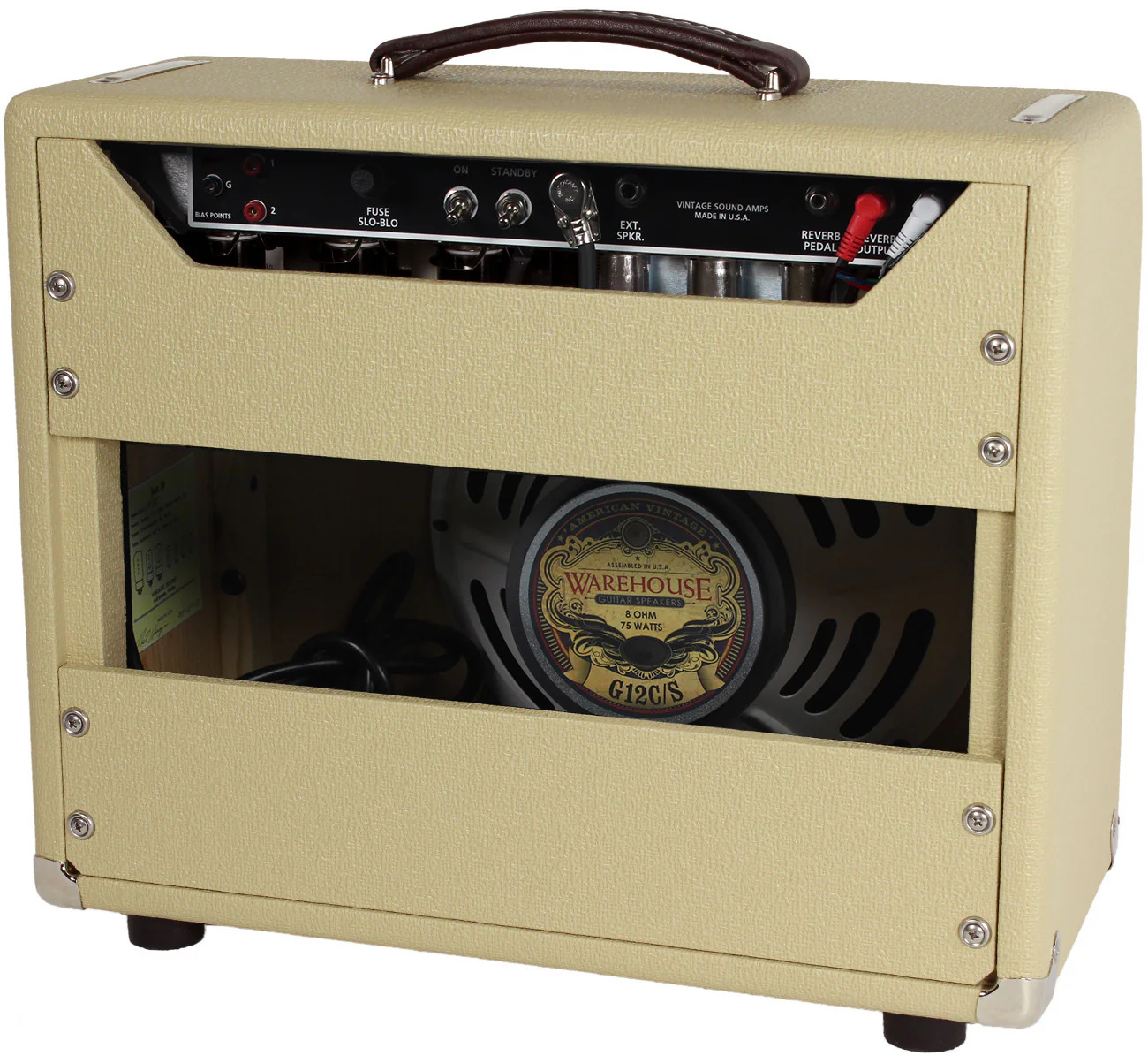 Vintage Sound Jazz 20 1x12 Combo Amp, Blonde, Oxblood - Image 3
