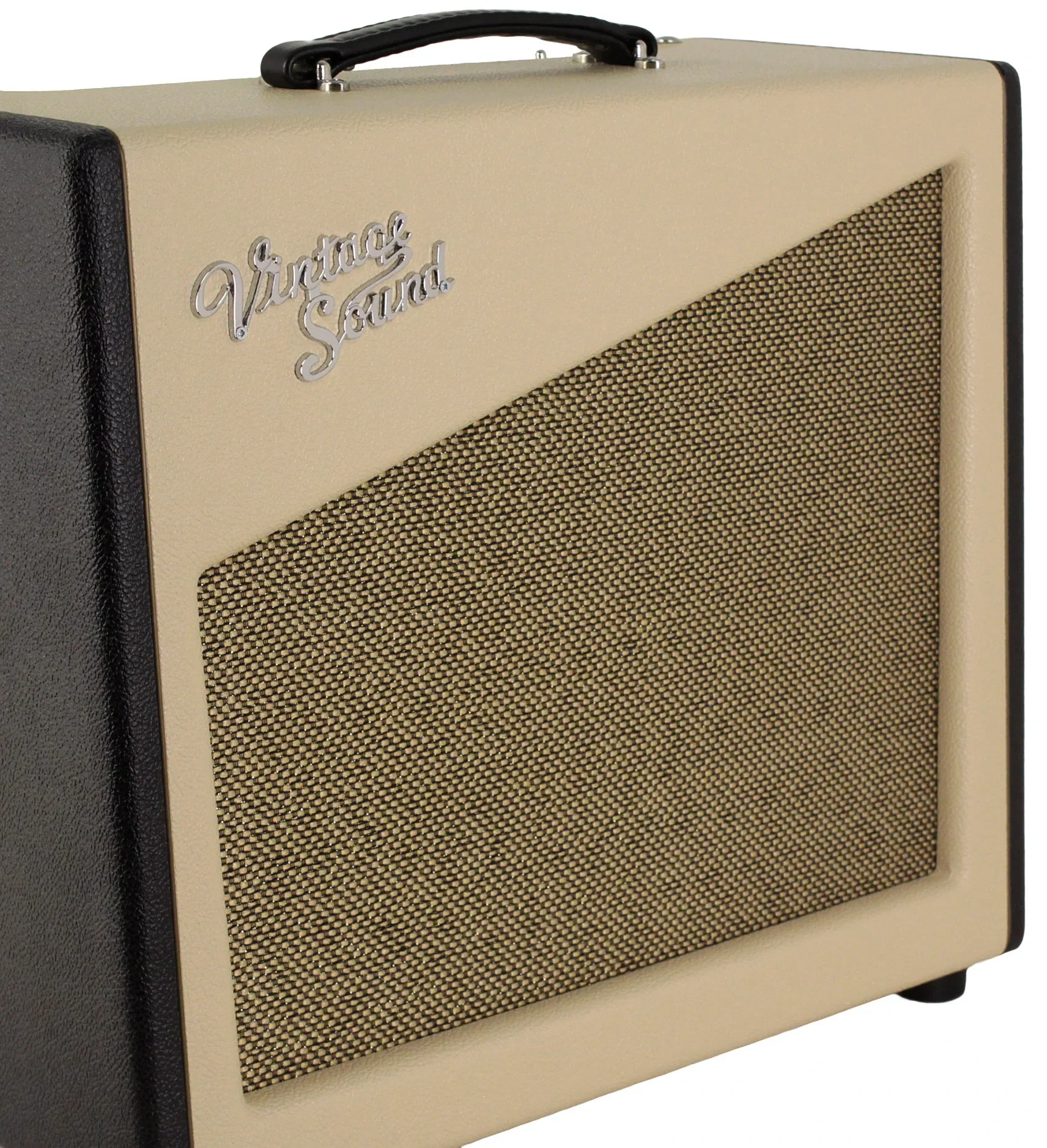 Vintage Sound Retro 25 1x12 Combo Amp, Blonde, Black, Gold Sparkle Grille - Image 3